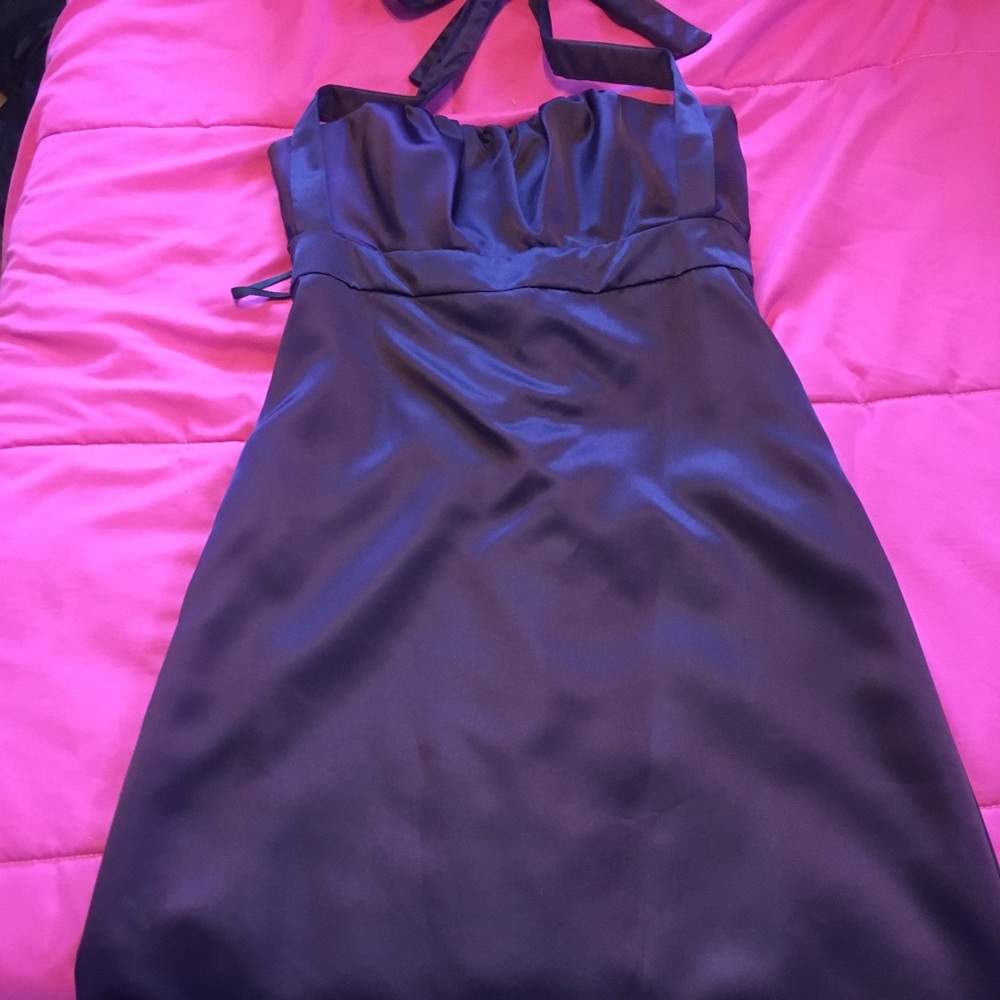 Eggplant satin dress